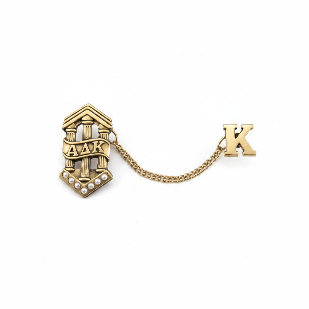 Membership Badge w/K Guard (Brass & Synthetic Pearls)