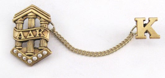#4M Membership Badge w/K Guard & Magnetic Back (Brass & Synthetic Pearls)